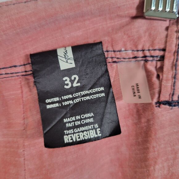 HOWE Reversible Grey Stripe / Red Bermuda Shorts Size 32 Inseam 9" Cotton Medium - Picture 9 of 10